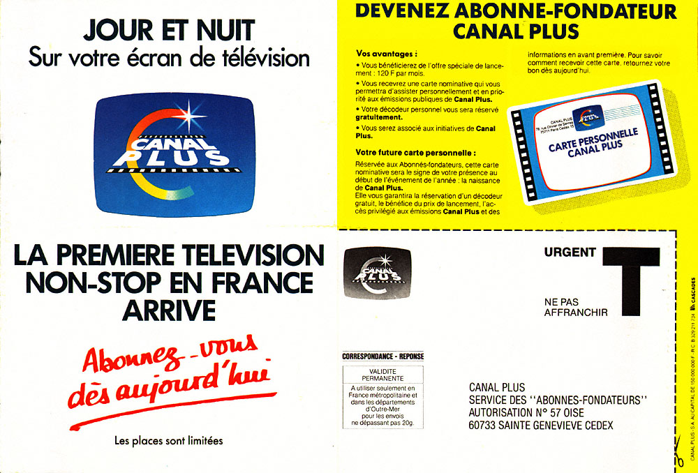 Publicité Canal Plus 1984